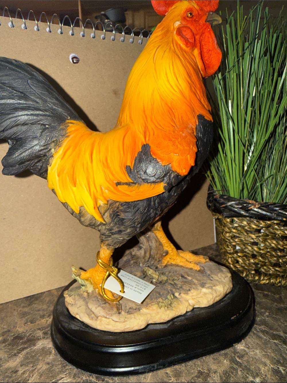 Rooster decorative Figure with pedestal